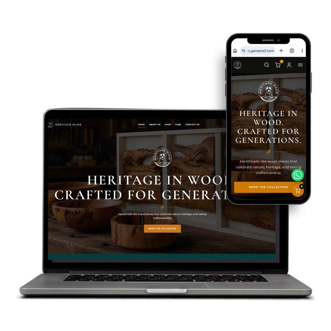 Heritage Made website designed by X3WEB