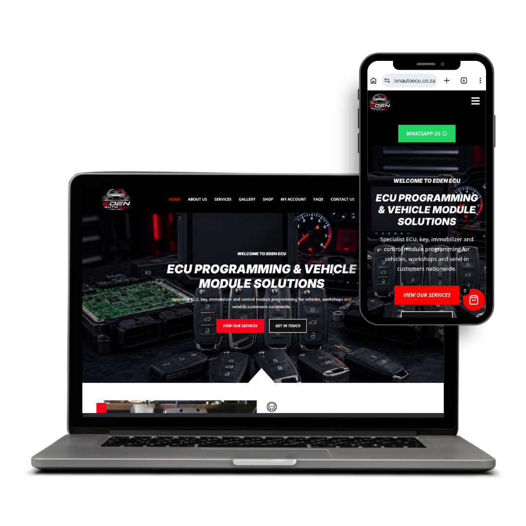 Eden Auto ECU website designed by X3WEB