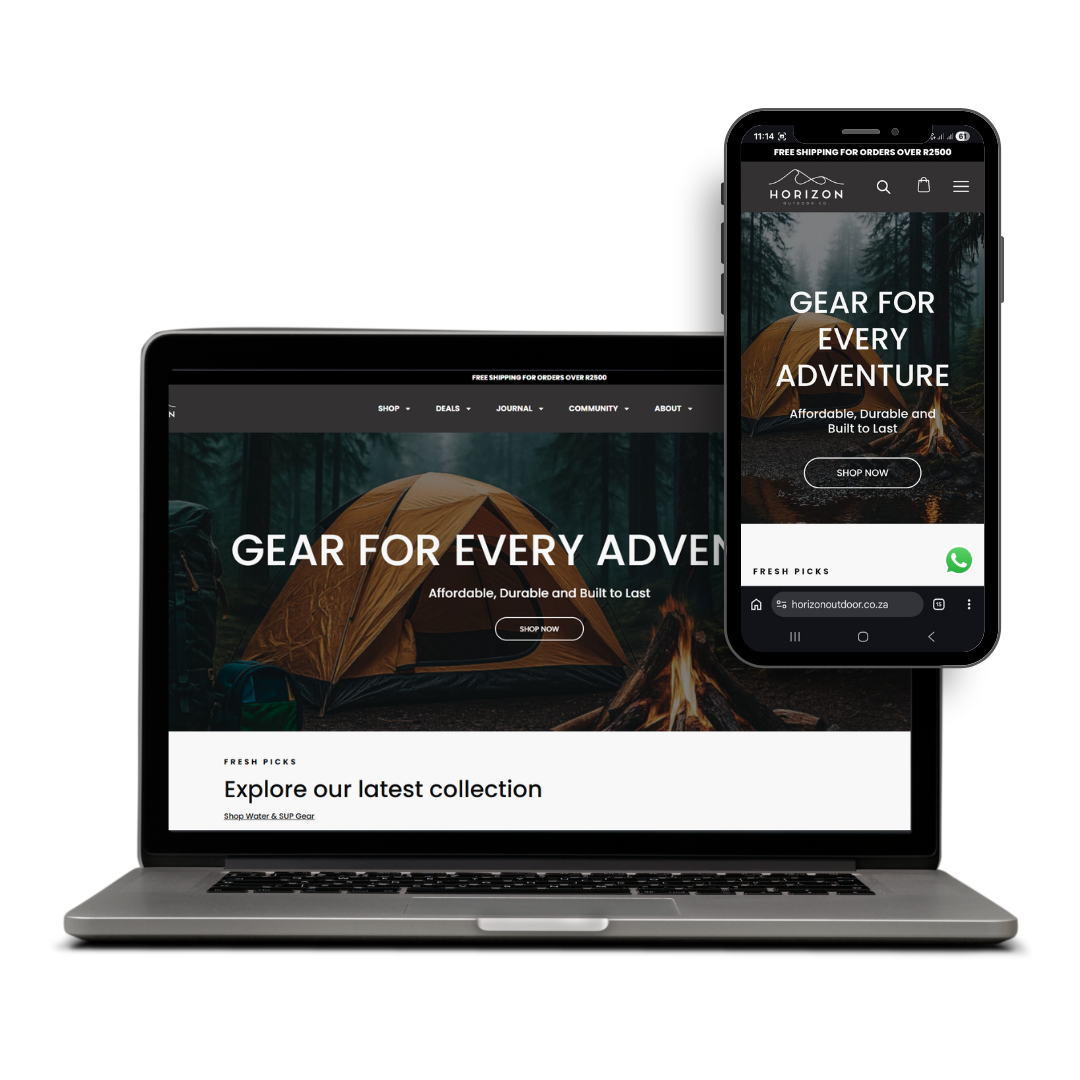 Horizon Outdoor website designed by X3WEB