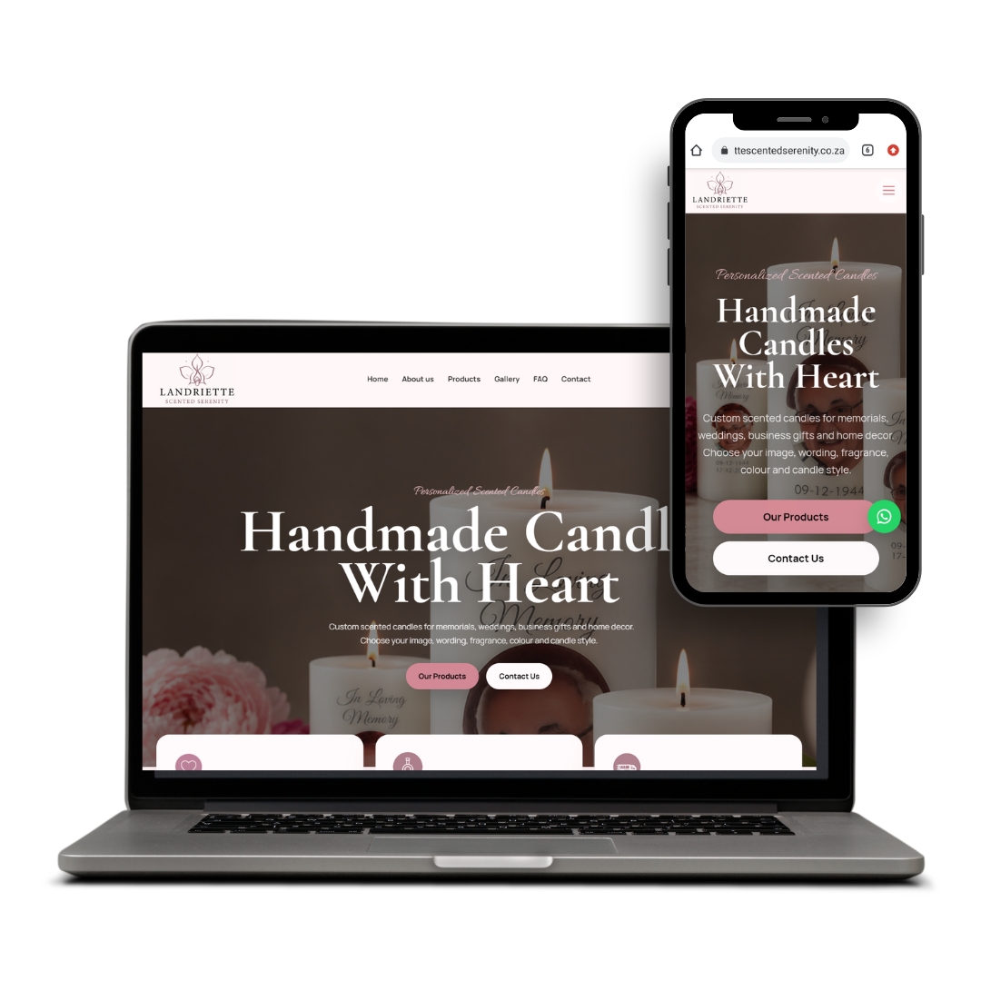Landriette Scented Serenity website designed by X3WEB