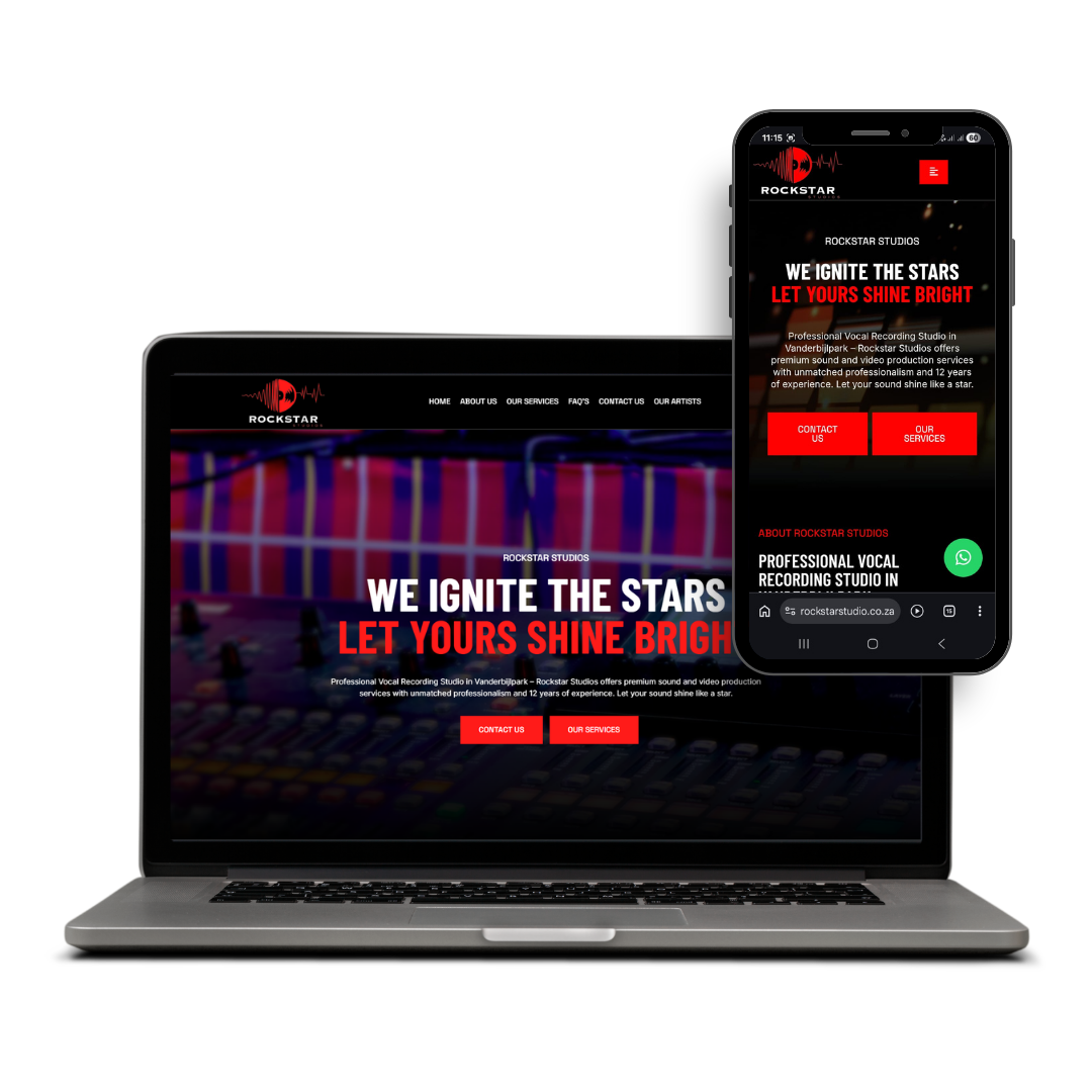 Rockstar Studio website designed by X3WEB