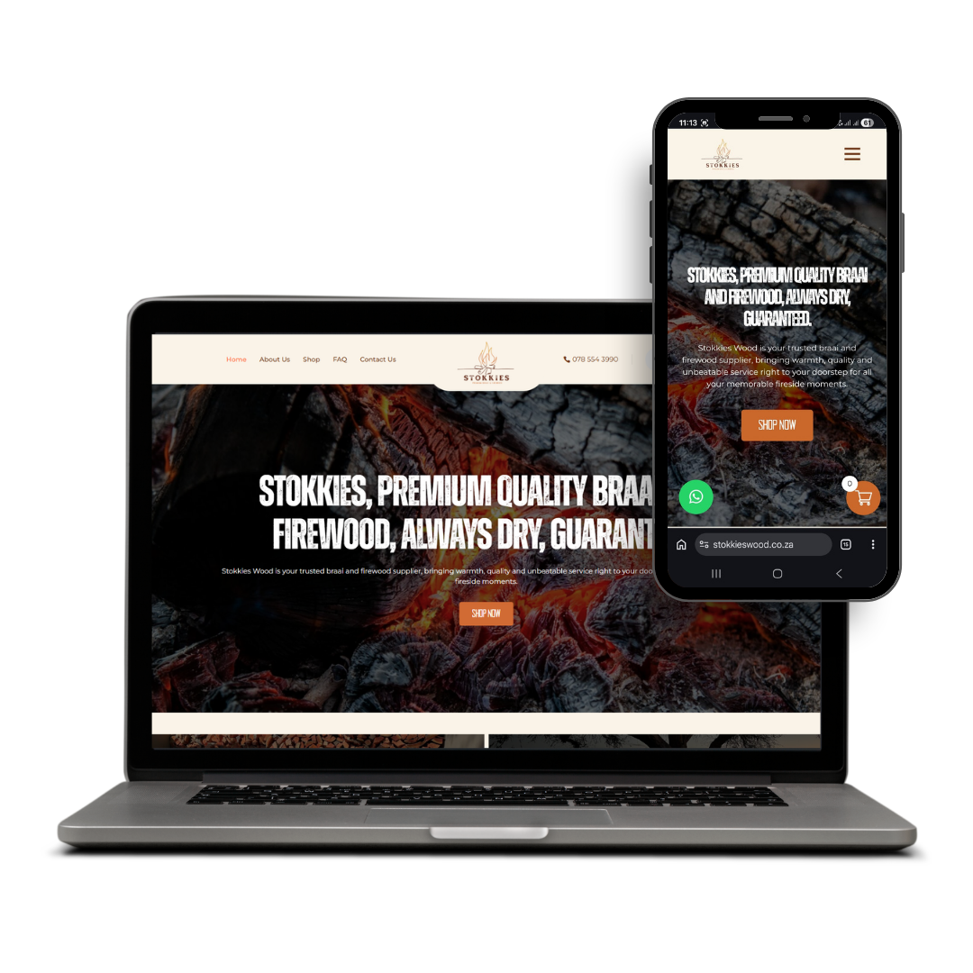 Stokkies Wood website designed by X3WEB