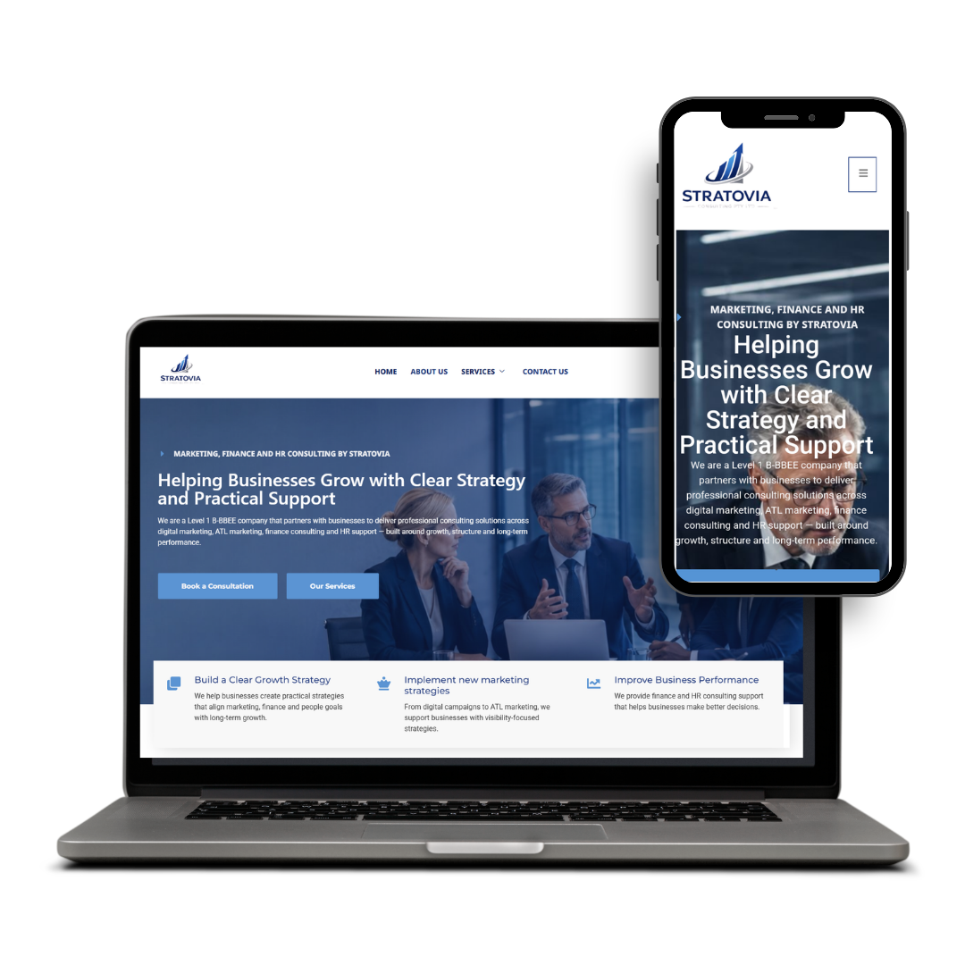 Stratovia website designed by X3WEB