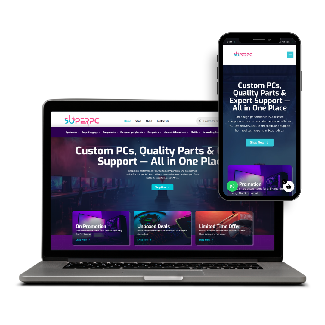 Super PC website designed by X3WEB