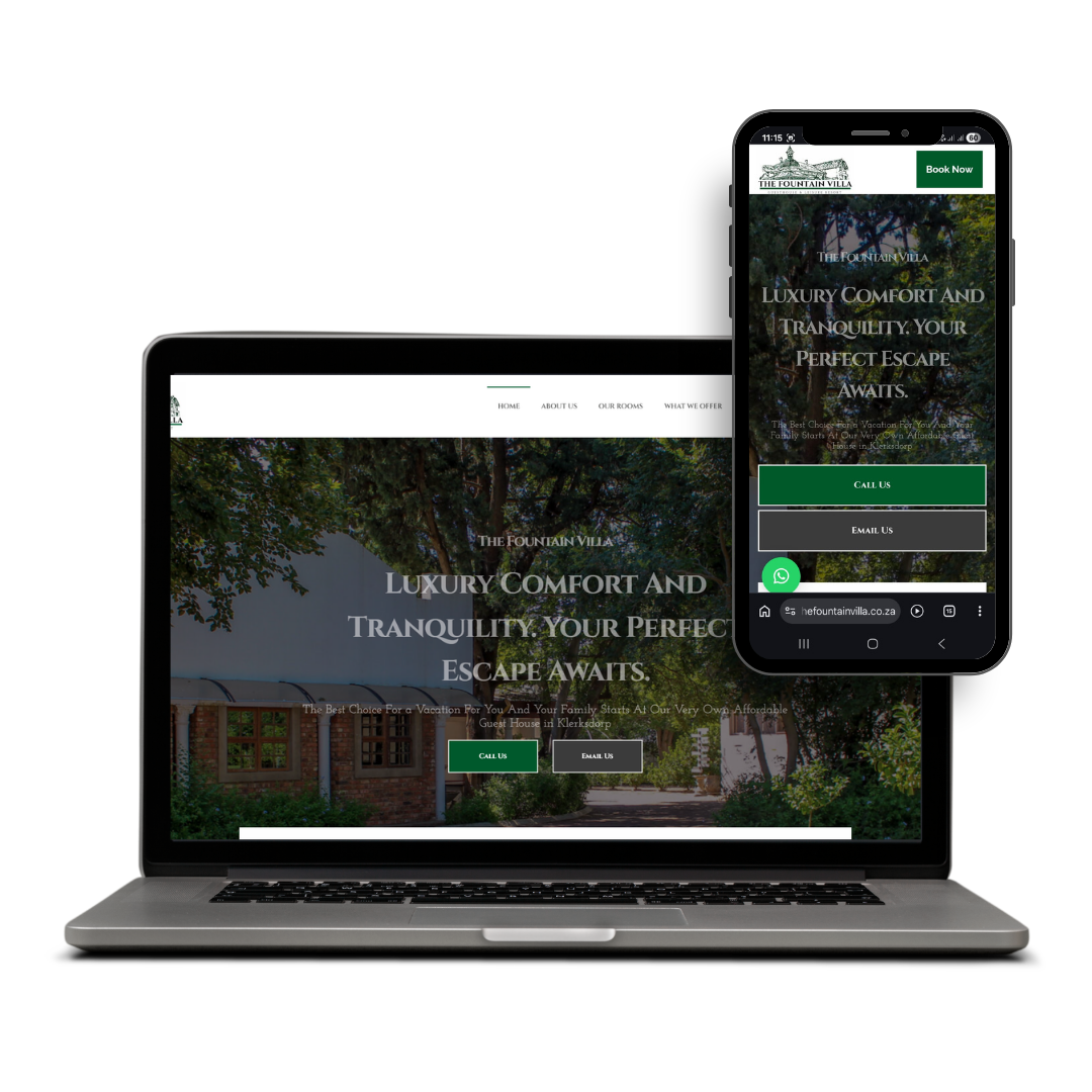 The Fountain Villa website designed by X3WEB