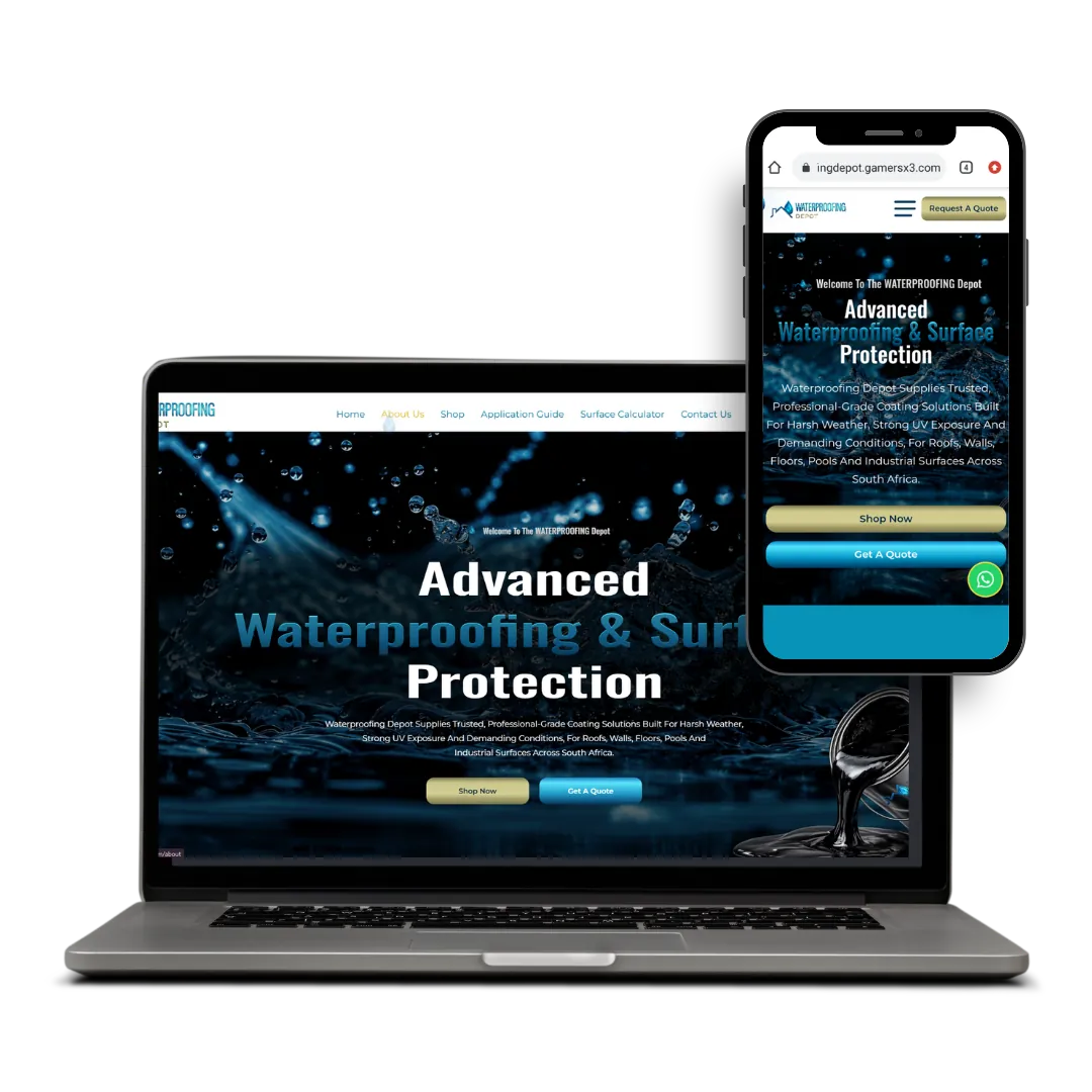 Waterproofing Depot website designed by X3WEB