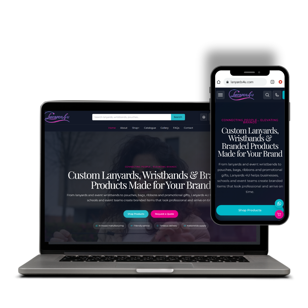 Lanyards4U website designed by X3WEB