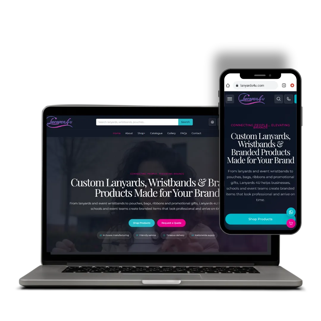 Lanyards4U website designed by X3WEB